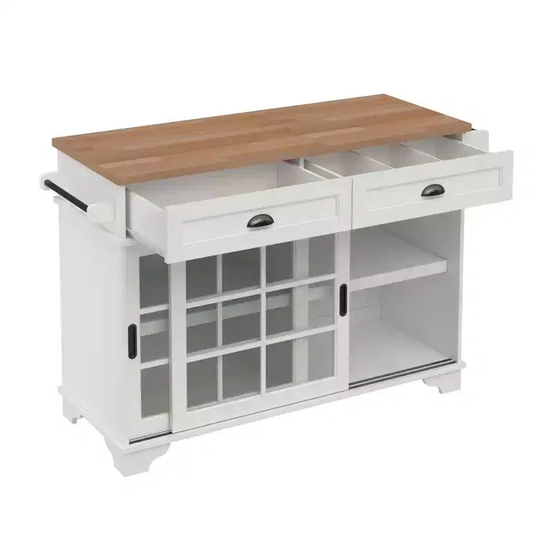 Îlot de cuisine autoportant Walker Edison 48, blanc