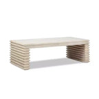 Jennifer Taylor Home Veda 55 Table basse cascade géométrique empilée en bois de pin recyclé blanchi à la chaux naturelle