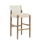 Christopher Knight Home Pedro Tabourets de bar modernes en bois d'hévéa rembourrés avec dossier en similicuir (Lot de 2)