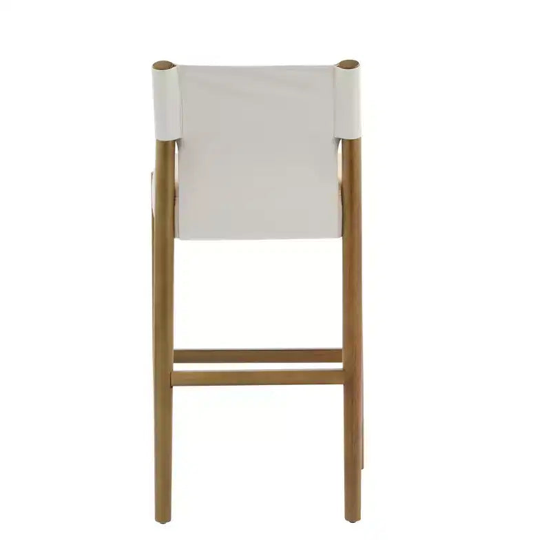 Christopher Knight Home Pedro Tabourets de bar modernes en bois d'hévéa rembourrés avec dossier en similicuir (Lot de 2)