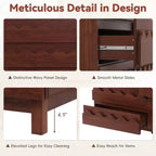 Commode 6 tiroirs GDFStudio Eunice 60 en bois moderne avec façade ondulée