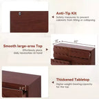 Commode 6 tiroirs GDFStudio Eunice 60 en bois moderne avec façade ondulée