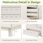 Commode 6 tiroirs GDFStudio Eunice 60 en bois moderne avec façade ondulée