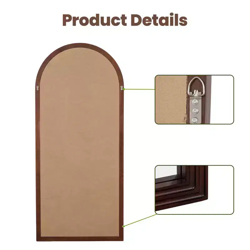 Dovelina Miroir sur pied intégral en arc 71H x 31W, miroir décoratif à poser, miroir mural moderne pour salon, salle à manger, entrée, chambre à coucher