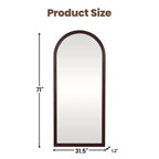 Dovelina Miroir sur pied intégral en arc 71H x 31W, miroir décoratif à poser, miroir mural moderne pour salon, salle à manger, entrée, chambre à coucher