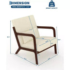 Fauteuil d'appoint en chenille du milieu du siècle, fauteuil de lecture confortable, fauteuil de salon moderne avec oreiller lombaire, cadre en bois massif, pour salon, chambre, bureau