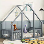MAYEERTY Cadre de lit Queen Size, pas besoin de sommier, en bois de pin massif, design silencieux