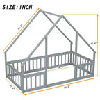 MAYEERTY Cadre de lit Queen Size, pas besoin de sommier, en bois de pin massif, design silencieux