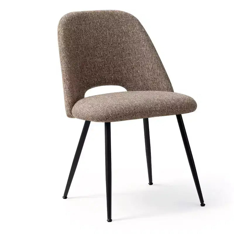 Lot de 4 Chaises de Salle à Manger Rembourrées Modernes, Chaises de Salle à Manger sans Accoudoirs avec Pieds en Métal Noir, Chaises d'Appoint Confortables pour Cuisine et Salle à Manger-Panipeachy