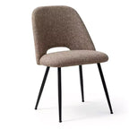 Lot de 4 Chaises de Salle à Manger Rembourrées Modernes, Chaises de Salle à Manger sans Accoudoirs avec Pieds en Métal Noir, Chaises d'Appoint Confortables pour Cuisine et Salle à Manger-Panipeachy