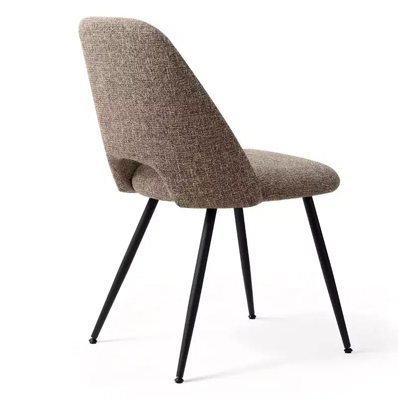 Lot de 4 Chaises de Salle à Manger Rembourrées Modernes, Chaises de Salle à Manger sans Accoudoirs avec Pieds en Métal Noir, Chaises d'Appoint Confortables pour Cuisine et Salle à Manger-Panipeachy