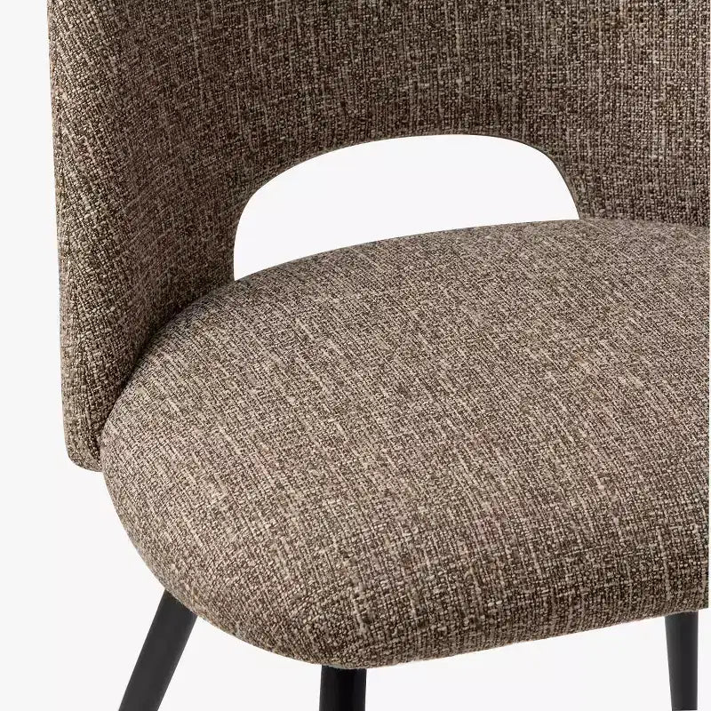 Lot de 4 Chaises de Salle à Manger Rembourrées Modernes, Chaises de Salle à Manger sans Accoudoirs avec Pieds en Métal Noir, Chaises d'Appoint Confortables pour Cuisine et Salle à Manger-Panipeachy