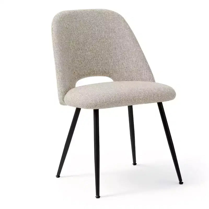 Lot de 4 Chaises de Salle à Manger Rembourrées Modernes, Chaises de Salle à Manger sans Accoudoirs avec Pieds en Métal Noir, Chaises d'Appoint Confortables pour Cuisine et Salle à Manger-Panipeachy