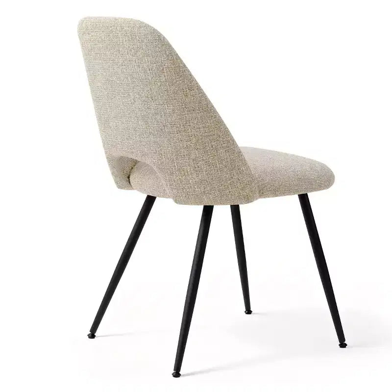 Lot de 4 Chaises de Salle à Manger Rembourrées Modernes, Chaises de Salle à Manger sans Accoudoirs avec Pieds en Métal Noir, Chaises d'Appoint Confortables pour Cuisine et Salle à Manger-Panipeachy