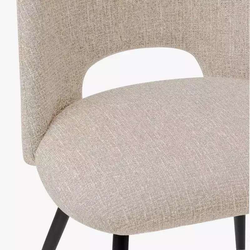 Lot de 4 Chaises de Salle à Manger Rembourrées Modernes, Chaises de Salle à Manger sans Accoudoirs avec Pieds en Métal Noir, Chaises d'Appoint Confortables pour Cuisine et Salle à Manger-Panipeachy