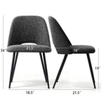 Lot de 4 Chaises de Salle à Manger Rembourrées Modernes, Chaises de Salle à Manger sans Accoudoirs avec Pieds en Métal Noir, Chaises d'Appoint Confortables pour Cuisine et Salle à Manger-Panipeachy