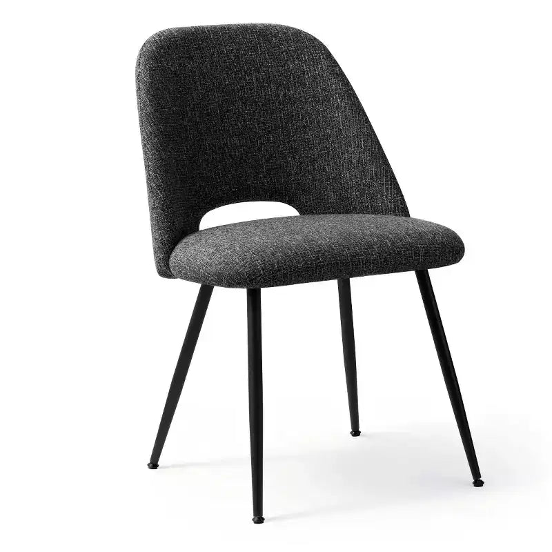 Lot de 4 Chaises de Salle à Manger Rembourrées Modernes, Chaises de Salle à Manger sans Accoudoirs avec Pieds en Métal Noir, Chaises d'Appoint Confortables pour Cuisine et Salle à Manger-Panipeachy