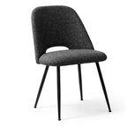 Lot de 4 Chaises de Salle à Manger Rembourrées Modernes, Chaises de Salle à Manger sans Accoudoirs avec Pieds en Métal Noir, Chaises d'Appoint Confortables pour Cuisine et Salle à Manger-Panipeachy