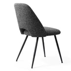 Lot de 4 Chaises de Salle à Manger Rembourrées Modernes, Chaises de Salle à Manger sans Accoudoirs avec Pieds en Métal Noir, Chaises d'Appoint Confortables pour Cuisine et Salle à Manger-Panipeachy