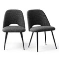 Set of 4 Modern Upholstered Dining Chairs, Armless Dining Room Chairs with Black Metal Legs, Comfortable Kitchen & Dining Side Chairs-Panipeachy
