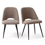 Lot de 4 Chaises de Salle à Manger Rembourrées Modernes, Chaises de Salle à Manger sans Accoudoirs avec Pieds en Métal Noir, Chaises d'Appoint Confortables pour Cuisine et Salle à Manger-Panipeachy