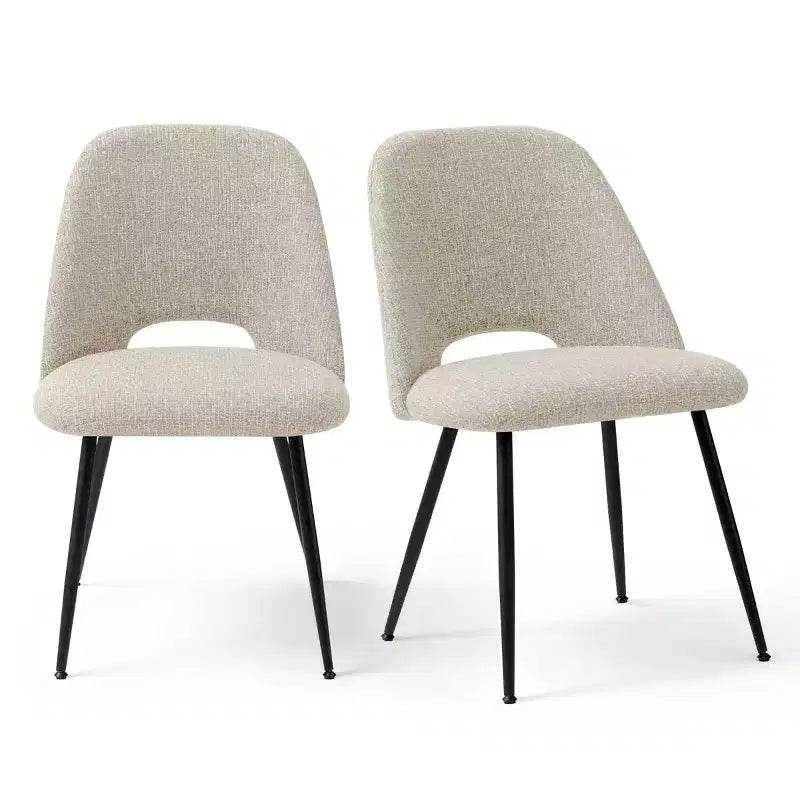Lot de 4 Chaises de Salle à Manger Rembourrées Modernes, Chaises de Salle à Manger sans Accoudoirs avec Pieds en Métal Noir, Chaises d'Appoint Confortables pour Cuisine et Salle à Manger-Panipeachy