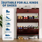 Meuble à chaussures moderne en bois, étagère réglable, design moderne autoportant, pour couloir, salon