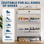 Meuble à chaussures moderne en bois, étagère réglable, design moderne autoportant, pour couloir, salon