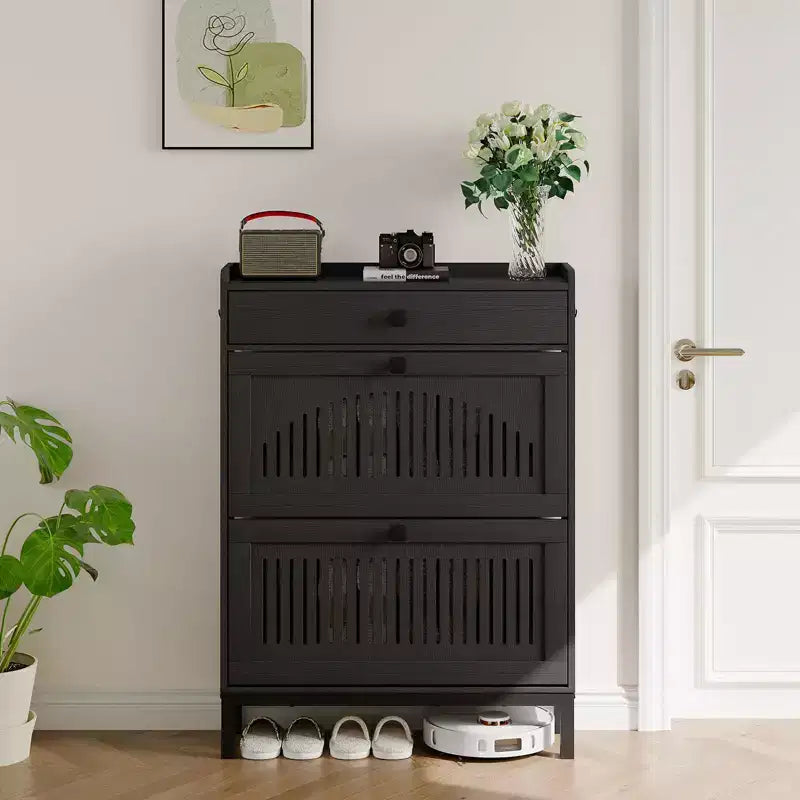 Meuble à chaussures moderne en bois, étagère réglable, design moderne autoportant, pour couloir, salon
