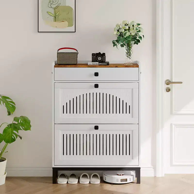 Meuble à chaussures moderne en bois, étagère réglable, design moderne autoportant, pour couloir, salon