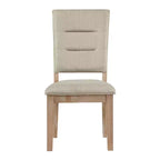 Chaise de salle à manger capitonnée en bois rustique traditionnel GDFStudio Everett avec dossier à barreaux (Lot de 2)