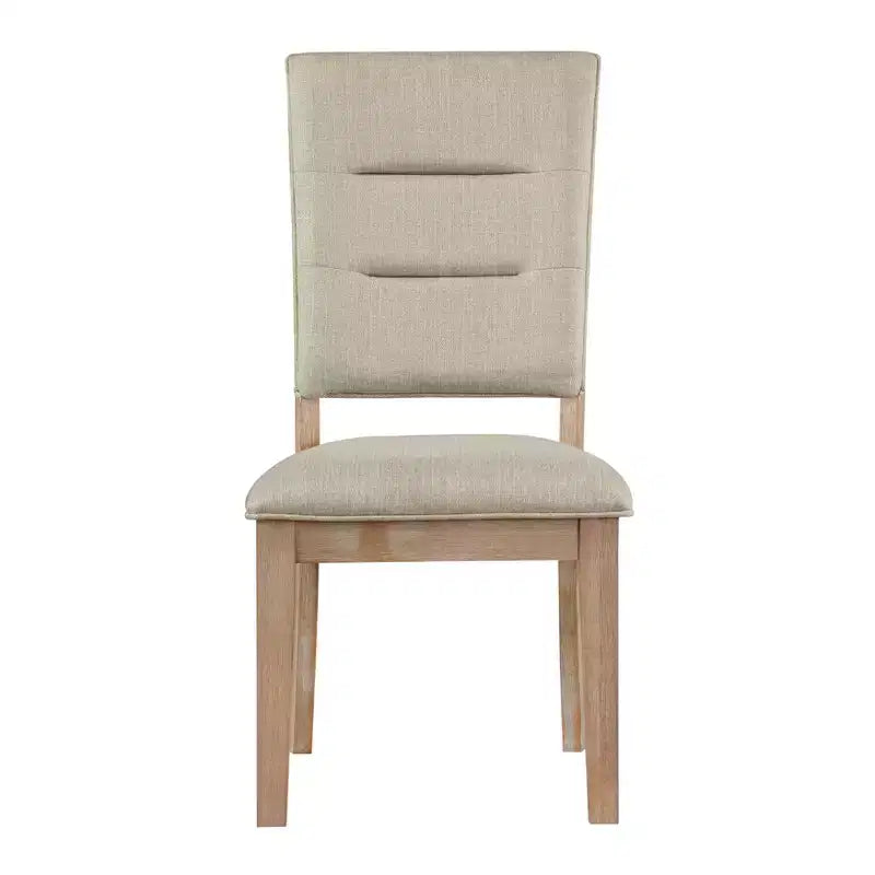 Chaise de salle à manger capitonnée en bois rustique traditionnel GDFStudio Everett avec dossier à barreaux (Lot de 2)