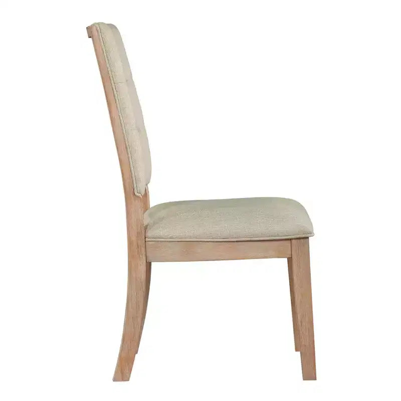 Chaise de salle à manger capitonnée en bois rustique traditionnel GDFStudio Everett avec dossier à barreaux (Lot de 2)
