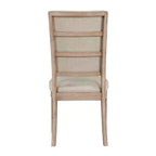 Chaise de salle à manger capitonnée en bois rustique traditionnel GDFStudio Everett avec dossier à barreaux (Lot de 2)