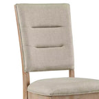 Chaise de salle à manger capitonnée en bois rustique traditionnel GDFStudio Everett avec dossier à barreaux (Lot de 2)
