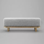 Art Leon End of Bed Bench, Modern Fabric Upholstered Bench, Entryway Bench Ottoman with Rubber Wood Legs for Bedroom Living Room Hallway