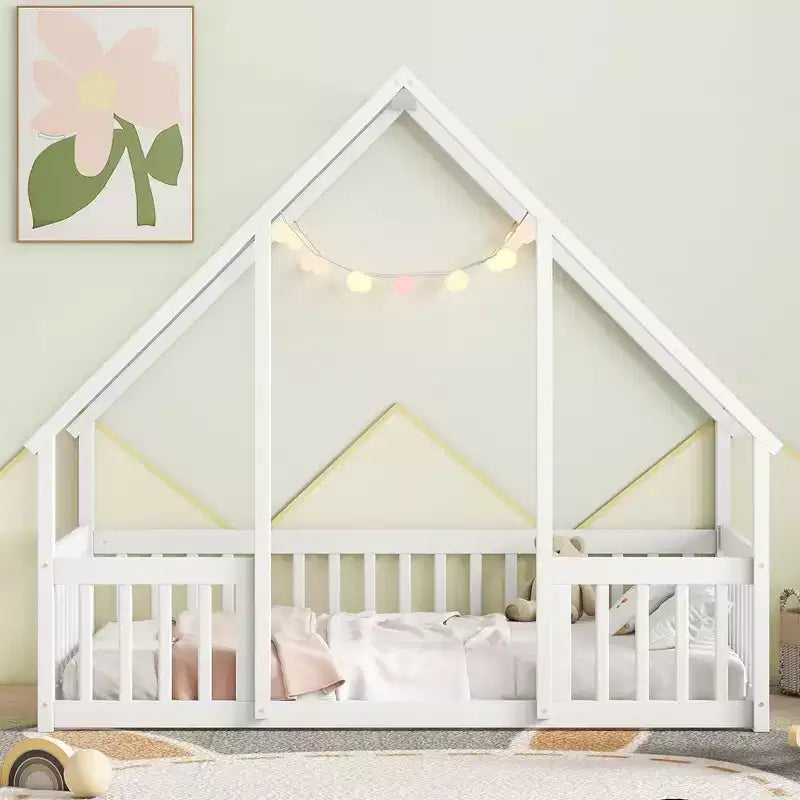 Lit mezzanine MAYEERTY King avec rangement sous le lit, grande capacité de poids, en métal robuste