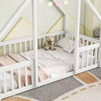 Lit mezzanine MAYEERTY King avec rangement sous le lit, grande capacité de poids, en métal robuste