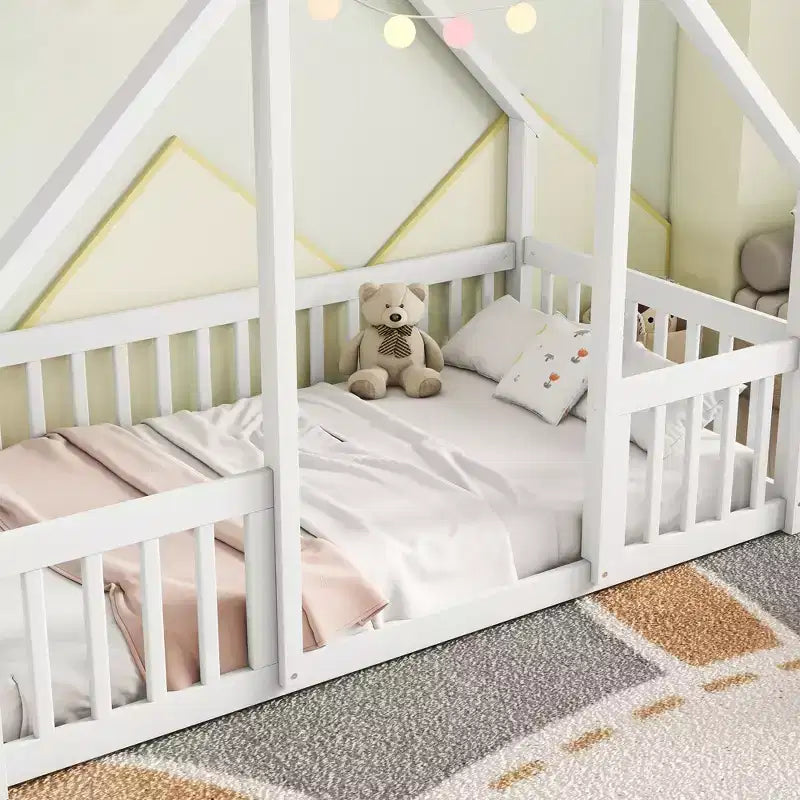 Lit mezzanine MAYEERTY King avec rangement sous le lit, grande capacité de poids, en métal robuste