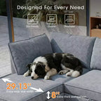 GDFStudio Zayne – Canapé d'angle modulaire 6 places en tissu avec rangement