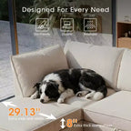 GDFStudio Zayne – Canapé d'angle modulaire 6 places en tissu avec rangement