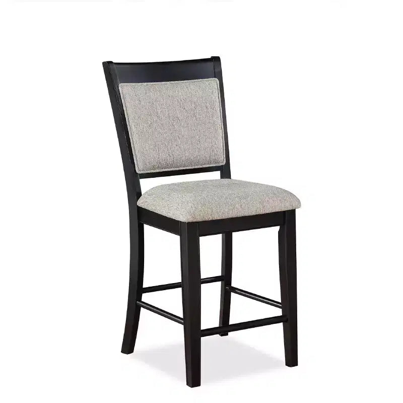 Tabouret de comptoir rembourré GDFStudio Sawyer Farmhouse 25 en bois avec repose-pieds