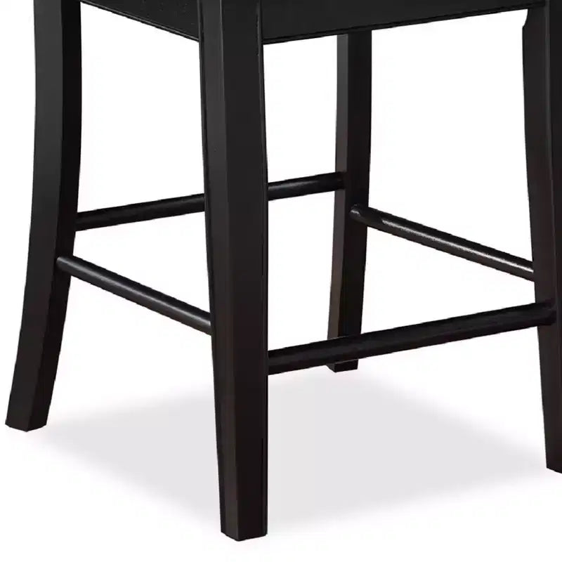 Tabouret de comptoir rembourré GDFStudio Sawyer Farmhouse 25 en bois avec repose-pieds