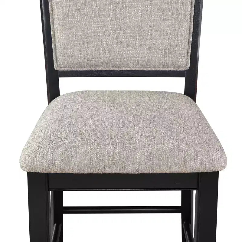 Tabouret de comptoir rembourré GDFStudio Sawyer Farmhouse 25 en bois avec repose-pieds