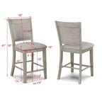 Tabouret de comptoir rembourré GDFStudio Sawyer Farmhouse 25 en bois avec repose-pieds