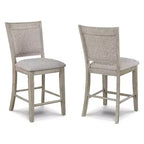 Tabouret de comptoir rembourré GDFStudio Sawyer Farmhouse 25 en bois avec repose-pieds