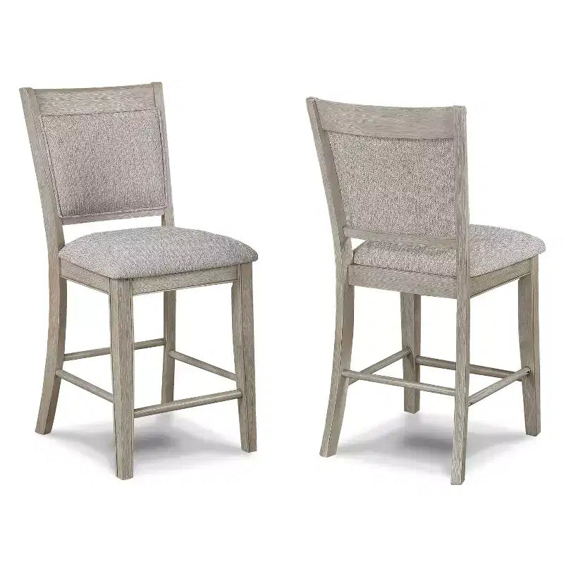 Tabouret de comptoir rembourré GDFStudio Sawyer Farmhouse 25 en bois avec repose-pieds