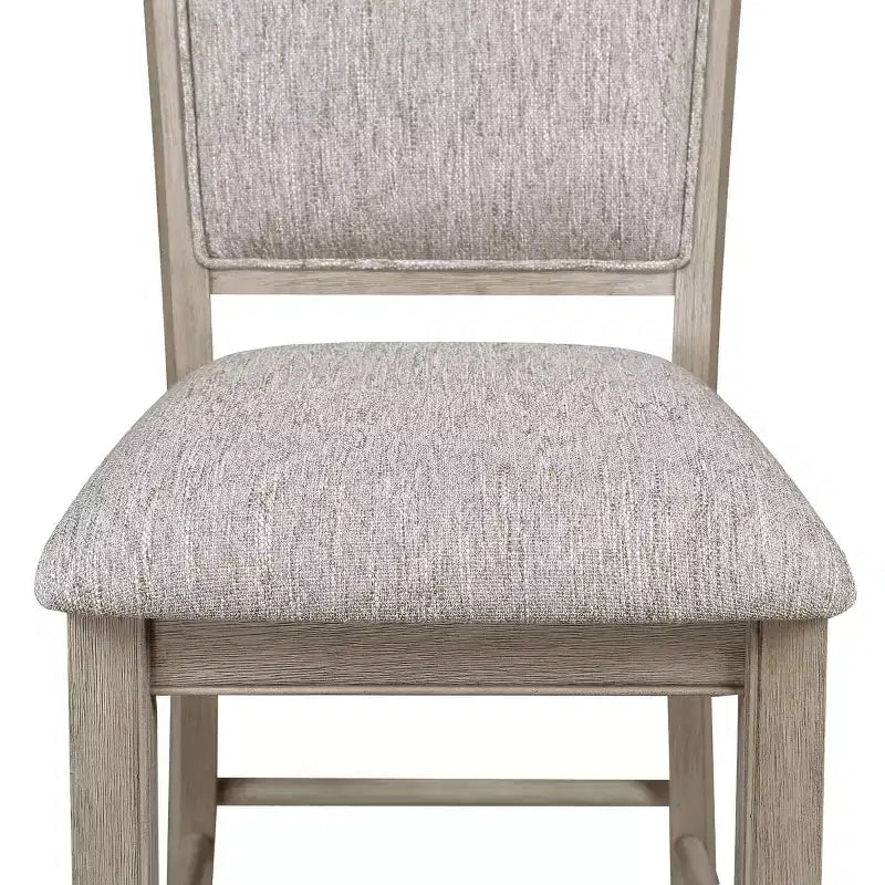 Tabouret de comptoir rembourré GDFStudio Sawyer Farmhouse 25 en bois avec repose-pieds
