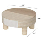 Table basse ronde GDFStudio Nuria avec plateau relevable et tiroir de rangement caché