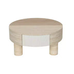 Table basse ronde GDFStudio Nuria avec plateau relevable et tiroir de rangement caché